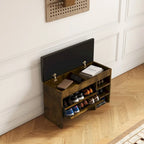 Tabouret à chaussures marron noir, coussin moelleux, doux et confortable, peut être placé dans l'entrée, la chambre et d'autres scènes.