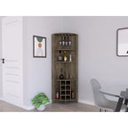 Meuble d'angle de bar pour cuisine, salle à manger, salon, marron foncé