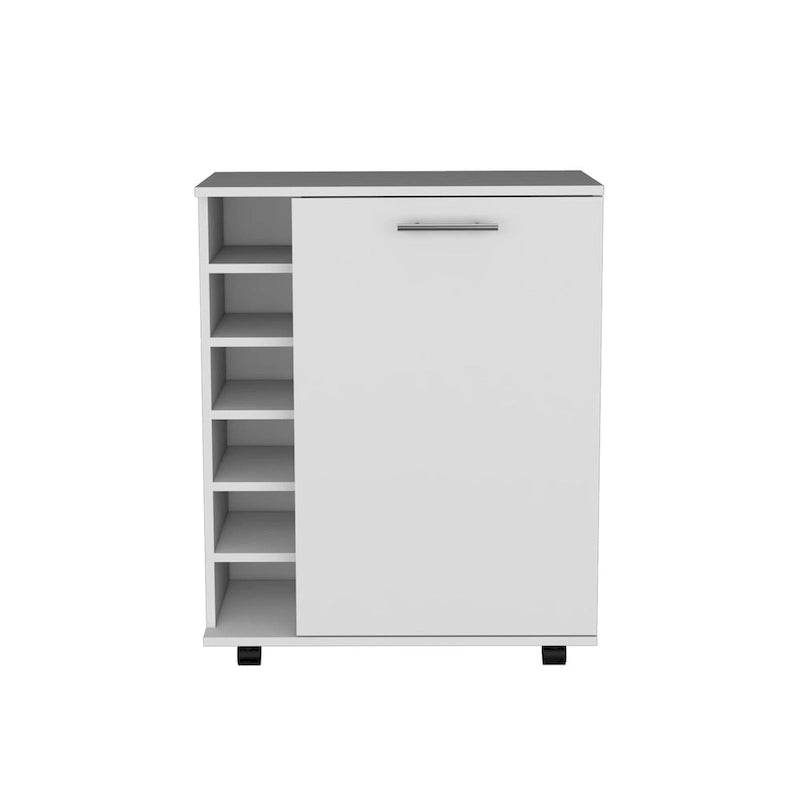 Desserte de bar avec rangement à vin intégré, armoire spacieuse et roulettes fluides