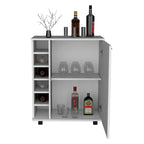 Desserte de bar avec rangement à vin intégré, armoire spacieuse et roulettes fluides