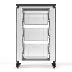 Meuble de rangement pour salle de classe modulaire Luxor - Meuble simple avec 3 grandes corbeilles