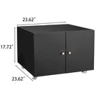 Meuble de rangement pour photocopieuse en acier noir à 2 portes et piédestal mobile avec tiroirs de classement