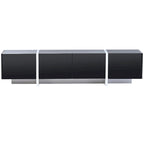 Meuble TV rectangulaire contemporain Siavonce Blanc et Noir – 74.8W x 13.7D x 17.7H