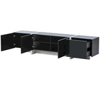 Meuble TV rectangulaire contemporain Siavonce Blanc et Noir – 74.8W x 13.7D x 17.7H