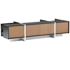 Meuble TV rectangulaire contemporain Siavonce Blanc et Noir – 74.8W x 13.7D x 17.7H