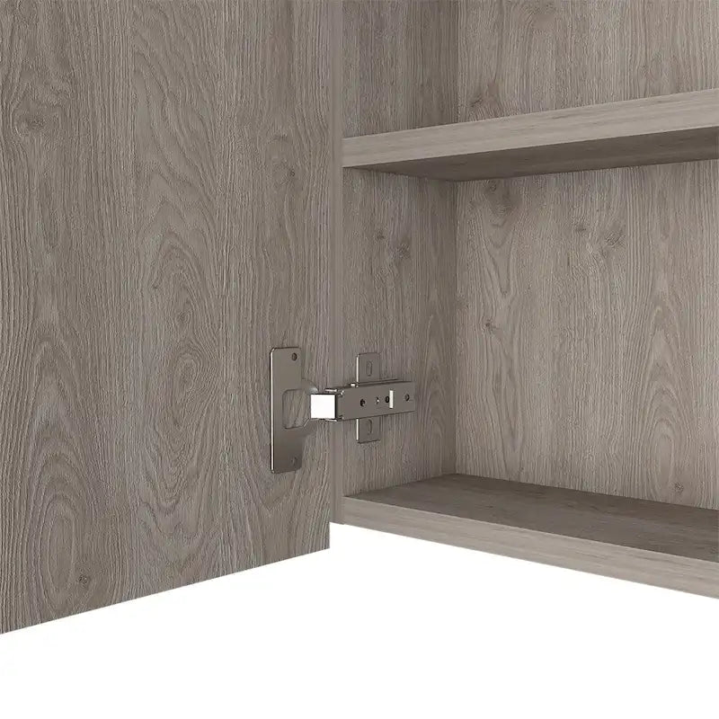 Armoire à pharmacie, trois étagères internes, porte simple, deux étagères externes, finition wengé noir