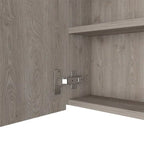 Armoire à pharmacie, trois étagères internes, porte simple, deux étagères externes, finition wengé noir