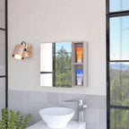 Armoire à pharmacie, trois étagères internes, porte simple, deux étagères externes, finition wengé noir