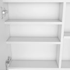 Armoire à pharmacie, trois étagères internes, porte simple, deux étagères externes, finition wengé noir