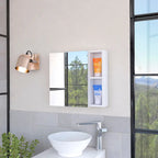 Armoire à pharmacie, trois étagères internes, porte simple, deux étagères externes, finition wengé noir