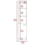 Meuble de Rangement Salle de Bain avec 3 Étagères, Une Porte