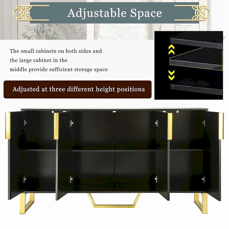 Buffet moderne avec étagères réglables pour cuisine
