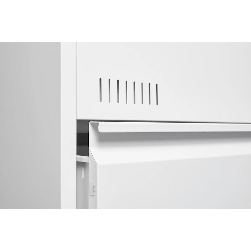Meuble Classeur Latéral 3 Tiroirs, Classeur Métallique Verrouillable à Trois Tiroirs, Meuble de Rangement de Bureau avec Tiroirs Verrouillables