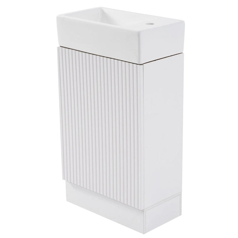 Meuble-lavabo de salle de bain avec étagère à deux niveaux